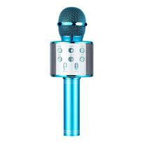 Belaidis Bluetooth Karaoke Mikrofonas Vaikams, 5-in-1 Nešiojamas Rankinis Karaoke Mikrofonas Garsiakalbis Grotuvas Įrašytuvas su Reguliuojamu Remix FM Radiju mėlyna