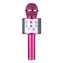 Belaidis Bluetooth Karaoke Mikrofonas Vaikams, 5-in-1 Nešiojamas Rankinis Karaoke Mikrofonas Garsiakalbis Grotuvas Įrašytuvas su Reguliuojamu Remix FM Radiju rožinė