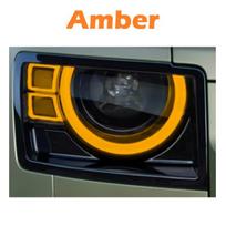 Automobilio LED priekinio žibinto DRL plokštės lustas Dienos žibinto plokštės balasto modulis Land Rover Defender L663 -2024 UBL3036--A/0Q 2pcs Amber orange