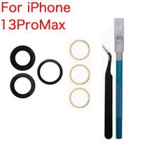Galinės kameros stiklas su lipnia juosta ir remonto įrankių rinkiniu, skirtas iPhone 11 12 13 14 15 Pro Max pakeitimui 13Promax black