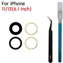 Galinės kameros stiklas su lipnia juosta ir remonto įrankių rinkiniu, skirtas iPhone 11 12 13 14 15 Pro Max pakeitimui 11 12