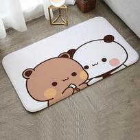 1 vnt. Bubu ir Dudu mielas animacinis sveikinimo kilimėlis Įėjimo durų kilimėlis Balkono vonios grindų kilimėliai Neslystantis kilimas Miegamojo kilimas Namų dekoras 40x60cm beige