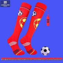 Junmei Kids' Cartoon Soccer Socks with Knee Pads - Thick, Towel-Bottom Long Design for Primary School Students M (EU 36-39) mėlyna