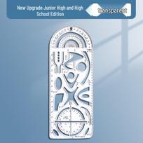 Multi-Function Rotating Math Geometry Ruler Set for Students Regular