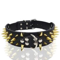 Cool Spikes Studded Dog Collar 2  Wide PU Leather Large Dogs Collars Pitbull German Shepherd Big Dogs Collars Pet Supplies XS-L S juoda