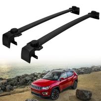 Skirta Jeep Compass 2011-2022 Stogo bagažinės skersinės sijos 68 kg apkrova SUV Išorinė stogo bagažo, baidarių, krovinių kietosios dangos laikiklis For 2017-2022 black