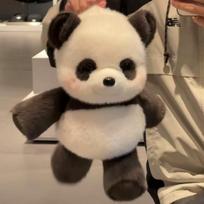 Mielas meškinas pliušinis žaislas pagalvė Panda Emocinės paramos bėgimo pliušinis žaislas minkštas pliušinis meškinas Kalėdinė dovana black