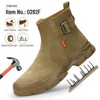 Men's High-Top Steel Toe Safety Shoes - Anti-smash, Anti-puncture, Comfortable Work Boots 0282F-Four Seasons Comfort;39 brown