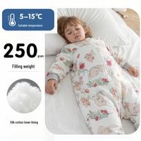Visasezoninis grynos medvilnės kūdikio miegmaišis su atskiriamomis kojomis - Apsaugo nuo spardymosi ir universalus pavasariui bei rudeniui. XL (120 cm) - 105-120 cm height gray