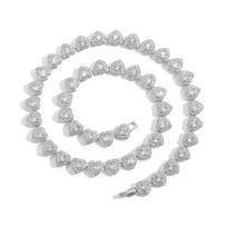 18K paauksuotas žalvaris Cirkonis Nerūdijančios grandinėlės Subtilus Hipoalerginis Romantiška širdelės formos Dovana Merginai 24inches60.96cm white