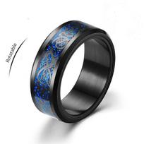 „Viking Dragon“ nerūdijančio plieno anti-stresiniai žiedai vyrams „Fidget Spinner“ nemokamas pristatymas, nuo nerimo, atpalaiduojantis besisukantis žiedas „Anillo“ 8 gray