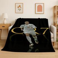 CR7 Ožys R-Ronaldo Futbolo Žvaigždė Flanelinis Antklodė Šiltas Minkštas Mesti Antklodė Miegamojo Svetainės Lovoje Kelionės Stovyklavimui Iškylai Vaikui Size: 150*200cm, Weight: 280 GSM