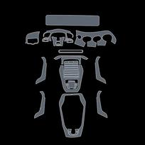 Skaidri TPU dažų apsauginė plėvelė Mercedes Benz CLA 35 45 AMG C118 2020-2022 centrinei konsolei Full Set A juoda