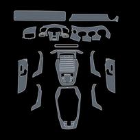 Skaidri TPU dažų apsauginė plėvelė Mercedes Benz CLA 35 45 AMG C118 2020-2022 centrinei konsolei Full Set B juoda