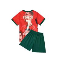 Futbolo treniruočių drabužiai Portugalijos nacionalinės komandos Retro commemorative edition marškinėliai Sportinė apranga Vaikų specialus leidimas C Luo raštas #14 red