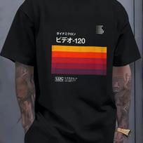 Retro VHS Video Men's Short Sleeved T-shirt American Men's and Women's XL black