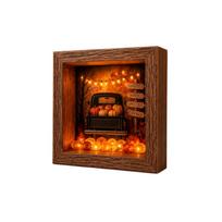 Halloween 3D Shadow Box with LED Lights - DIY Kit for Home Decoration one size brown