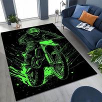 Lenktyninio motociklo vairuotojo zona Kilimas Asfaltinė lenktynių trasa Mėlyno dangaus spaudinys Neslystantis stačiakampis grindų kilimėlis Motorsport gerbėjo svetainės miegamojo dekoras Kilimas 60x90cm( 23x35in )
