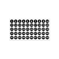 Atsparūs vandeniui lipnūs skaičių lipdukai 1-200 drabužiams, avalynei ir kojinėms žymėti Black; 2.54CM (1~50) gray