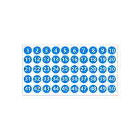 Atsparūs vandeniui lipnūs skaičių lipdukai 1-200 drabužiams, avalynei ir kojinėms žymėti Blue; 2.54CM (1~50)
