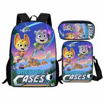 Gyvūnų Detektyvų Komanda Pradinės Mokyklos Kuprinė Trys Dalys Animacinis The Creature Cases Kuprinė Per Petį pencil bag gray