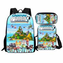 Gyvūnų Detektyvų Komanda Pradinės Mokyklos Kuprinė Trys Dalys Animacinis The Creature Cases Kuprinė Per Petį shoulder bag