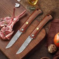 Damascus Foldable  Kitchen Knif Cutting Knife Fruit Knife, Forged Boning Knife Stainless Steel Chef Knife Kitchen Butcher Knife Kitchen Tools 1Pcs