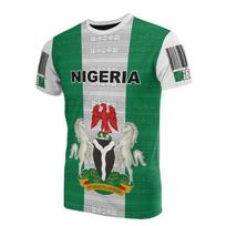 Nigeria Flag Men's T-shirts Nigerian Emblem Graphic Print Africa Clothing Ropa Hombre Summer Oversized Short Sleeve Male Tops XL gray