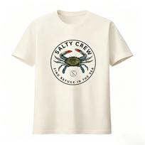 Salty Crew Mėlynas Krabų Gaudytojas Marškinėliai Rask prieglobstį jūroje Streetwear Mada Unisex Drabužiai Unisex Drabužiai 2026 Vasaros Marškinėliai L beige