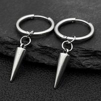 Punk Spike Rivet Hoop Earrings For Women Men Ear Studs Stainless Steel Gothic Hip Hop European and American Earring Jewelry Gift black