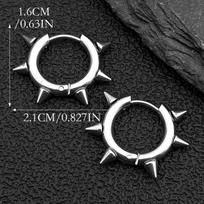 Punk Spike Rivet Hoop Earrings For Women Men Ear Studs Stainless Steel Gothic Hip Hop European and American Earring Jewelry Gift black