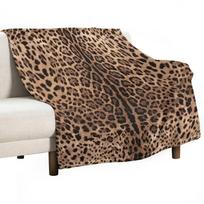 Leopard Print Skin Throw Blanket Soft Bedroom Blanket for Night Sleeping 100x125cm (40x50inch) black