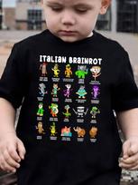Italian Brainrot Animals Kids T-Shirt Cappuccino Assassino Short Sleeve Tops for Kids Funny Meme Cute Tee Summer Y2k Clothing 140 gray