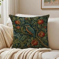 William Morris paukščių pagalvės užvalkalas Kvėpuojantis ekologiškas trumpas pliušas Pagalvės užvalkalai Skalbiamas mašinoje Atsparus raukšlėms Minkštas Patvarus 60cmx60cm(24x24Inch)