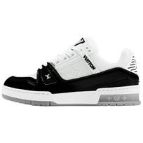 LOUIS VUITTON Trainer Low top Skateboard Shoes Women's Black White 1AJCJD 36 balta