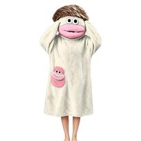 Kids Funny Big Mouth One-Piece Pajama, Quirky Design Sleepwear for Boys and Girls, Comfortable Home Wear 100 smėlis
