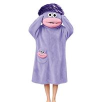 Kids Funny Big Mouth One-Piece Pajama, Quirky Design Sleepwear for Boys and Girls, Comfortable Home Wear 120 šviesiai violetinė spalva