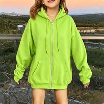 Kids Fashion Lightweight Long Sleeve Zipper Hoodie Printed Hoodie With Pockets 130 žalia