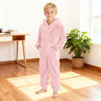 Children's Fashion Color Hooded Home Sleepwear Bodysuit 130 rožinė