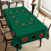 1 vnt. Pokerio kortų rašto staltiesė Žalia žaidimo kortų spaudinio stalo danga Kazino vakarėliui žaidimų vakarui valgomojo dekoravimui 60*120inch(152cm*300cm）