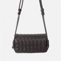 Genuine Leather Woven Crossbody Bag Small Square Shoulder Daily Use Coffee gray