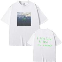 Kanye West “I Hate Being Bi‑Polar It's Awesome” Ye Album Graphic‑Print Unisex Hip‑Hop Crew‑Neck Women And Men T-Shirt 4XL gray