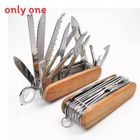 Multifunction Folding Knife With Sharp Blade For Outdoor Survival And Selfdefense Wood