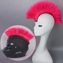 Sintetinės spalvos skiauterės mohawk perukas vyrams, moterims, vaikams Madingas šventinis keistas perukas Cosplay, Helovino vakarėliui, Crazy Hair Day red