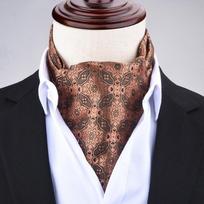 Vyriškas formalus britų stiliaus poliesterio šilko kaklaskarė brown