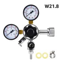 W21.8 Co2 Regulator,Homebrew Keg Kegerator Regulator 3000PSI Pressure Dual Guage Co2 Regulator with Safety Pressure Relief Valve
