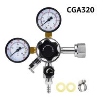 W21.8 Co2 Regulator,Homebrew Keg Kegerator Regulator 3000PSI Pressure Dual Guage Co2 Regulator with Safety Pressure Relief Valve white