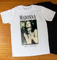 Madonna Like a Prayer T-Shirt Vintage Pop Music Graphic Tee Black S-5XL L black