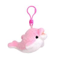 Ocean Baby serijos pliušinis pingvinas raktų pakabukas su trumpu pliušiniu kailiu kuprinės dekoravimui Pink Dolphin