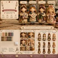 Pasidaryk pats patchwork lėlės rinkinys mergaitėms Kūrybiškas siuvimo rinkinys One Size brown